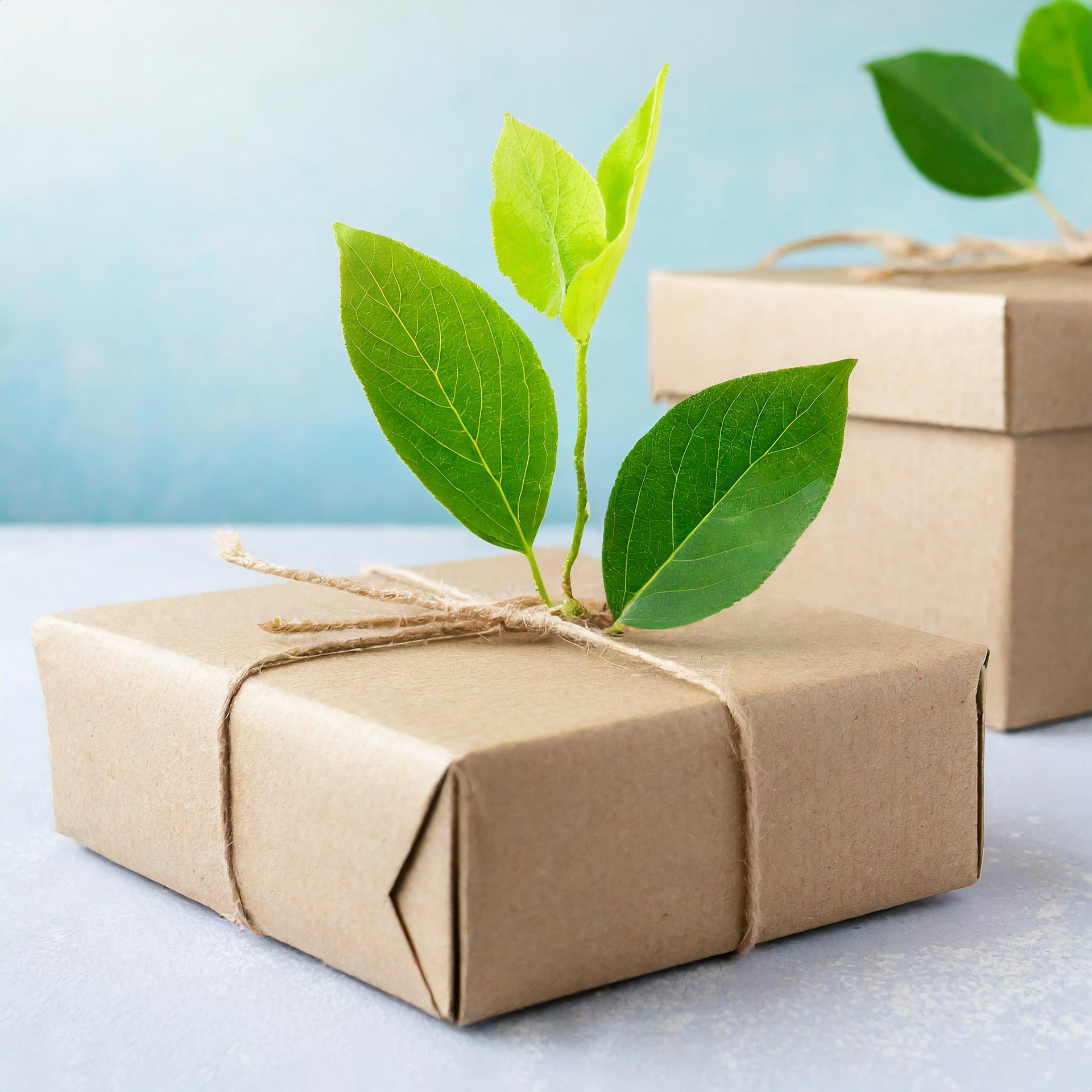 a couple of boxes with a plant growing out of it